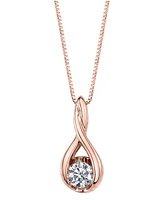 Sirena Diamond (1/10 ct. t.w.) Twist Pendant 14k White or Yellow Rose Gold