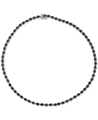 Black Sapphire All-Around 18" Statement Necklace (34 ct. t.w.) in Sterling Silver