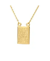 Steeltime Men's 18k gold Plated Stainless Steel Religious Escapulario Style Reversable Necklace