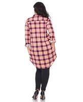 White Mark Plus Piper Stretchy Plaid Tunic