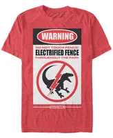 Jurassic World Men's Warning Do Not Touch Fence Short Sleeve T-Shirt