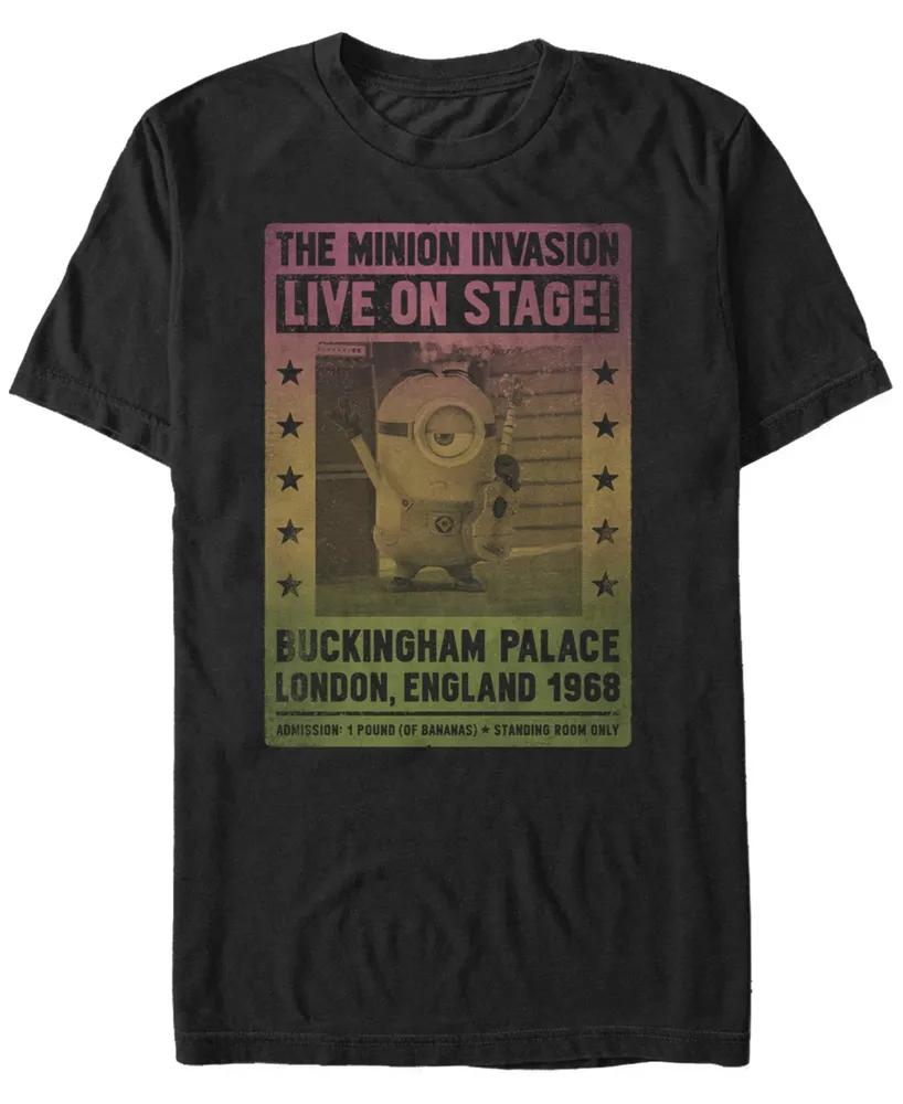 Minions Illumination Men's Despicable Me Invasion London, England 1968 Short Sleeve T-Shirt