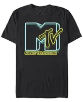 Mtv Men's Neon Lights Logo Short Sleeve T-Shirt