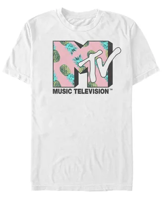 Mtv Men's Pineapple Logo Short Sleeve T-Shirt