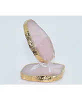 Nature's Decorations - Luxury Rose Quartz Coasters, Set of 2