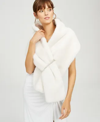 Adrianna Papell Plus Size Faux-Fur Wrap