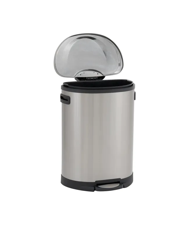 Household Essentials 40-Liter Stainless Steel Rectangular Step Trash Can