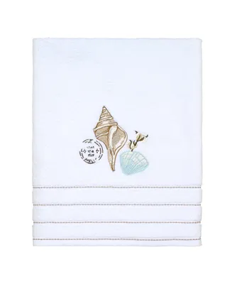 Avanti Farmhouse Shell Embroidered Cotton Bath Towel, 27" x 50"