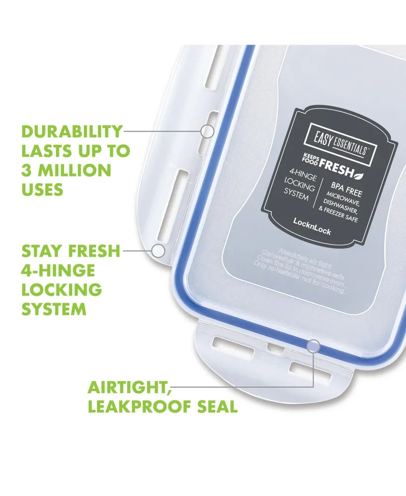 Lock n Lock Easy Essentials 29-Oz. On the Go Divided Square Food Storage Container