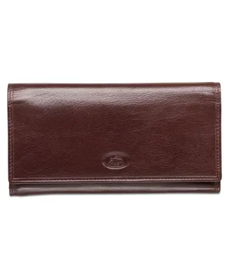 Mancini Equestrian-2 Collection Rfid Secure Trifold Checkbook Wallet
