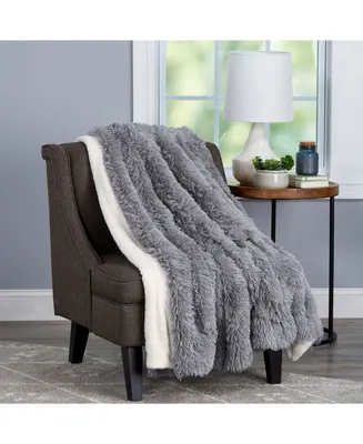 Baldwin Faux-Rabbit Reversible Oversized Throw, 60" x 70"