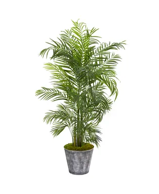 Nearly Natural 63" Areca Palm Artificial Tree in Decorative Planter Uv Resistant Indoor/Outdoor