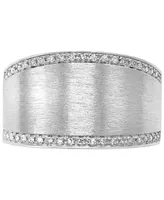 Effy Diamond Satin Finish Statement Ring (1/8 ct. t.w.) in Sterling Silver