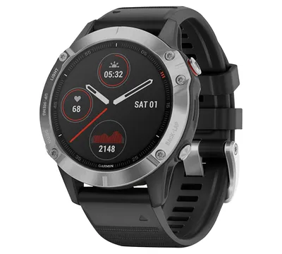 Garmin Multisport Gps Unisex Smart watch Silver with Silicone Black Band