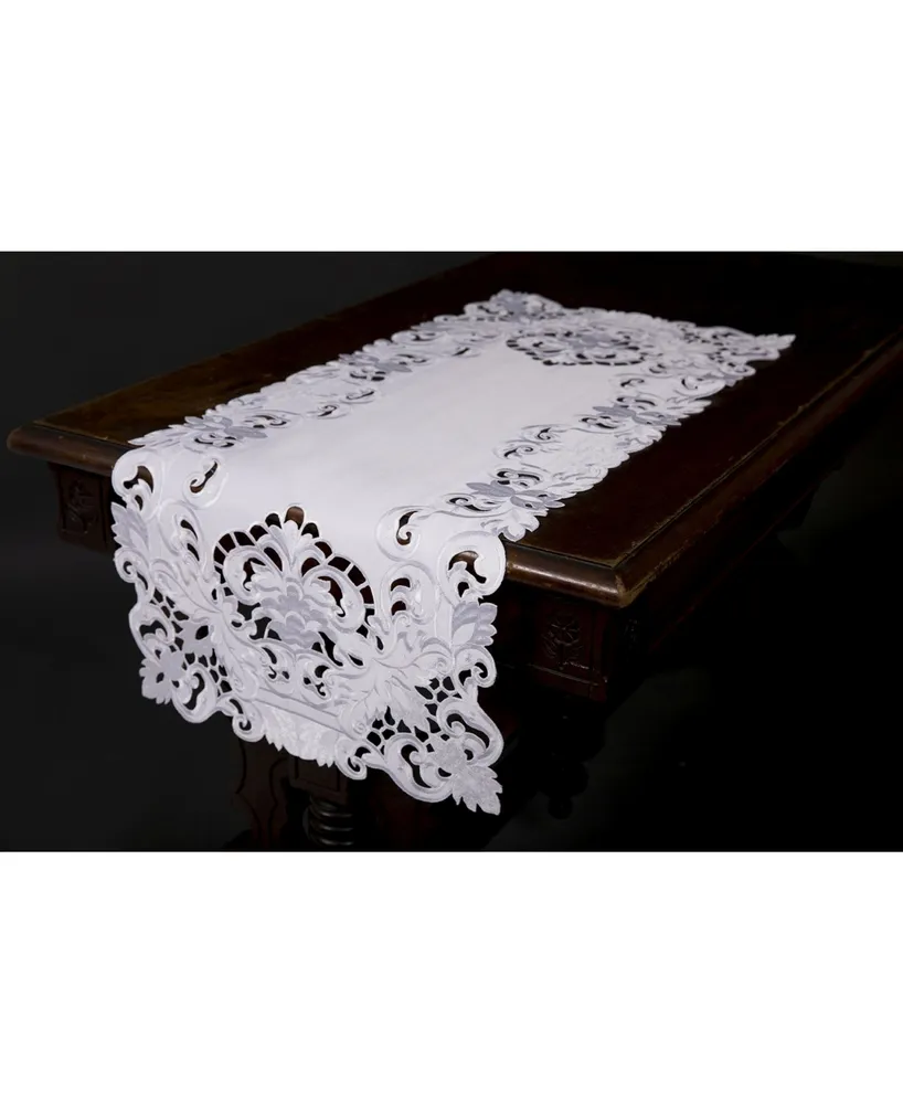 Xia Home Fashions Garden Trellis Embroidered Cutwork Table Runner, 15" x 34"