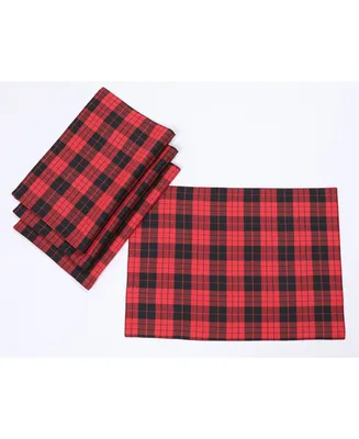 Manor Luxe Holiday Plaid Placemats 14" x 20", Set of 4