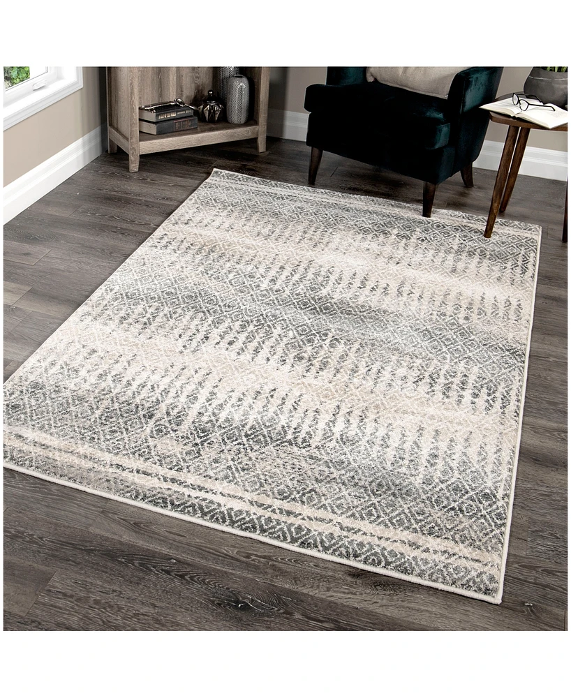 Orian Riverstone Pinnacle Cloud Gray 7'10" x 10'10" Area Rug
