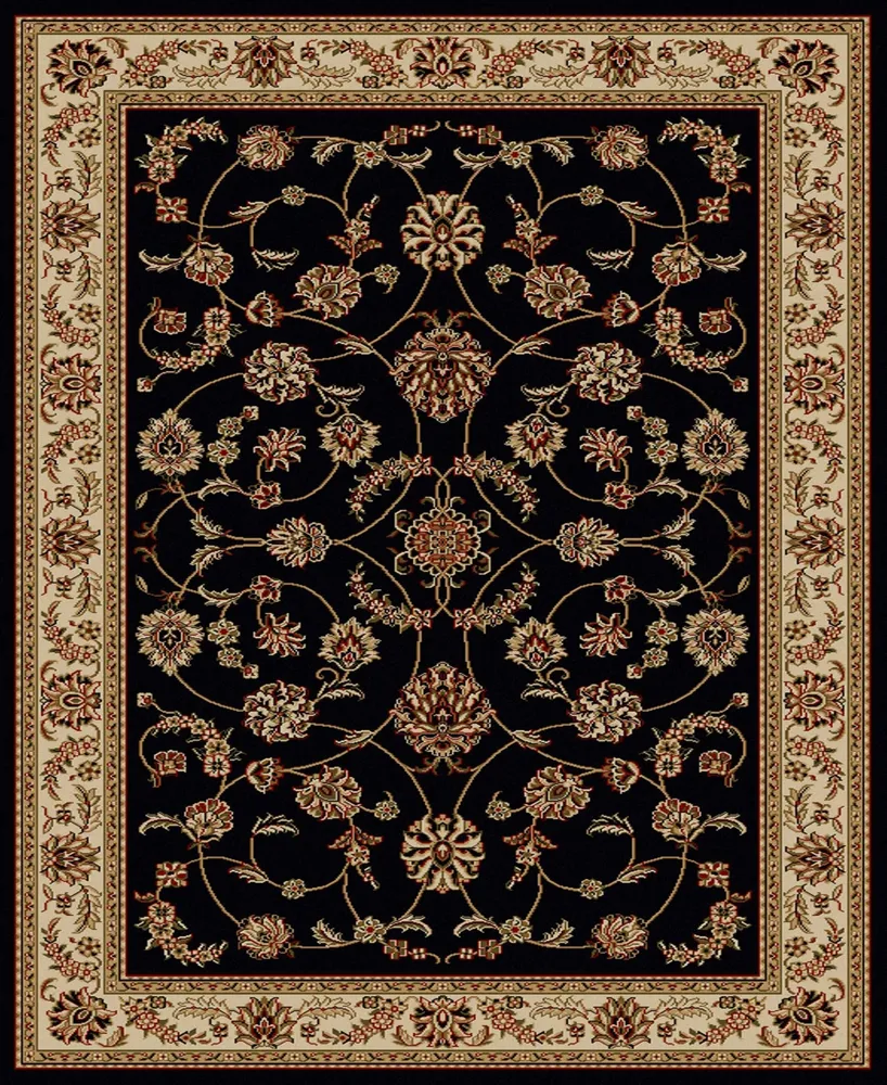 Closeout! Km Home 1596/1310/Black Pesaro Black 3'3" x 4'11" Area Rug