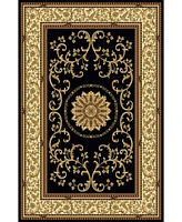 Closeout! Km Home 1419/1322/Black Navelli Black 7'9" x 9'6" Area Rug