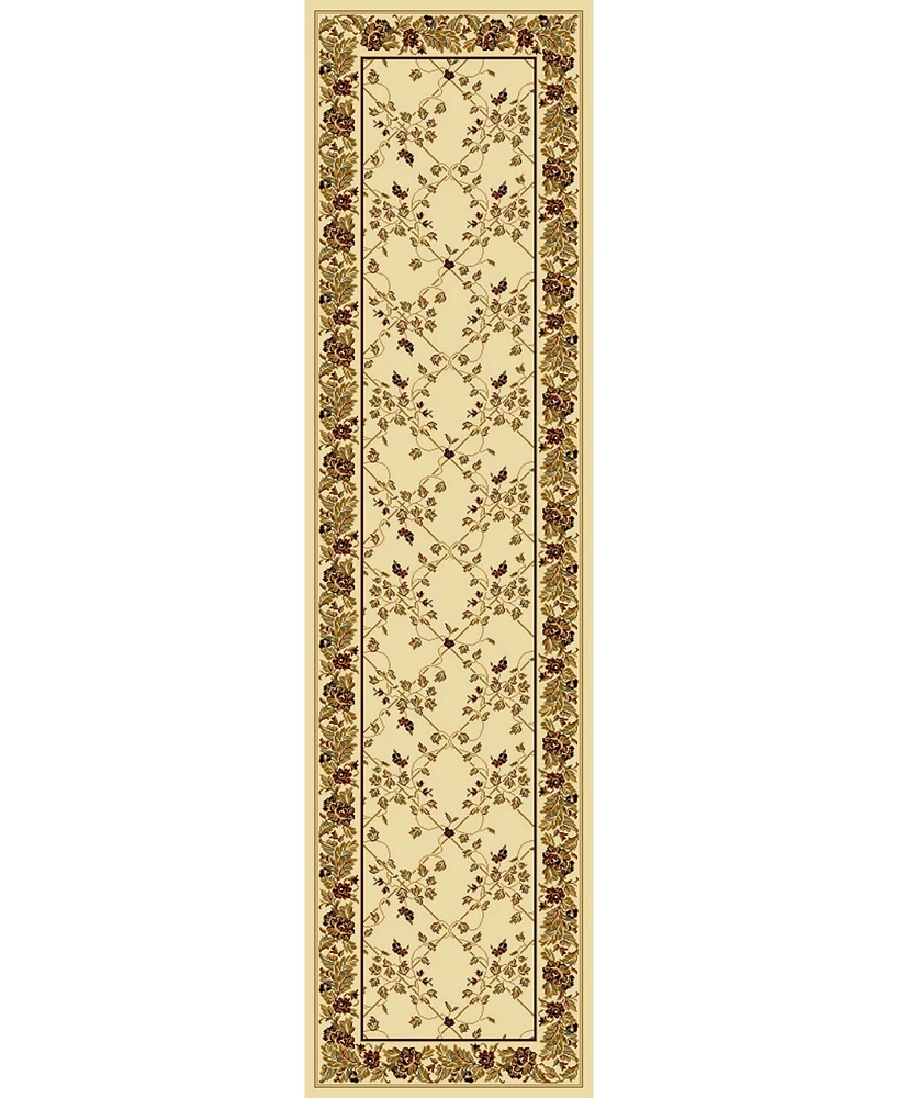 Closeout! Km Home 1427/1714/Ivory Navelli Ivory 2'2" x 8' Runner Rug