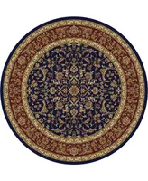 Closeout! Km Home 1318/1547/Navy Navelli Blue 7'10" x 7'10" Round Area Rug