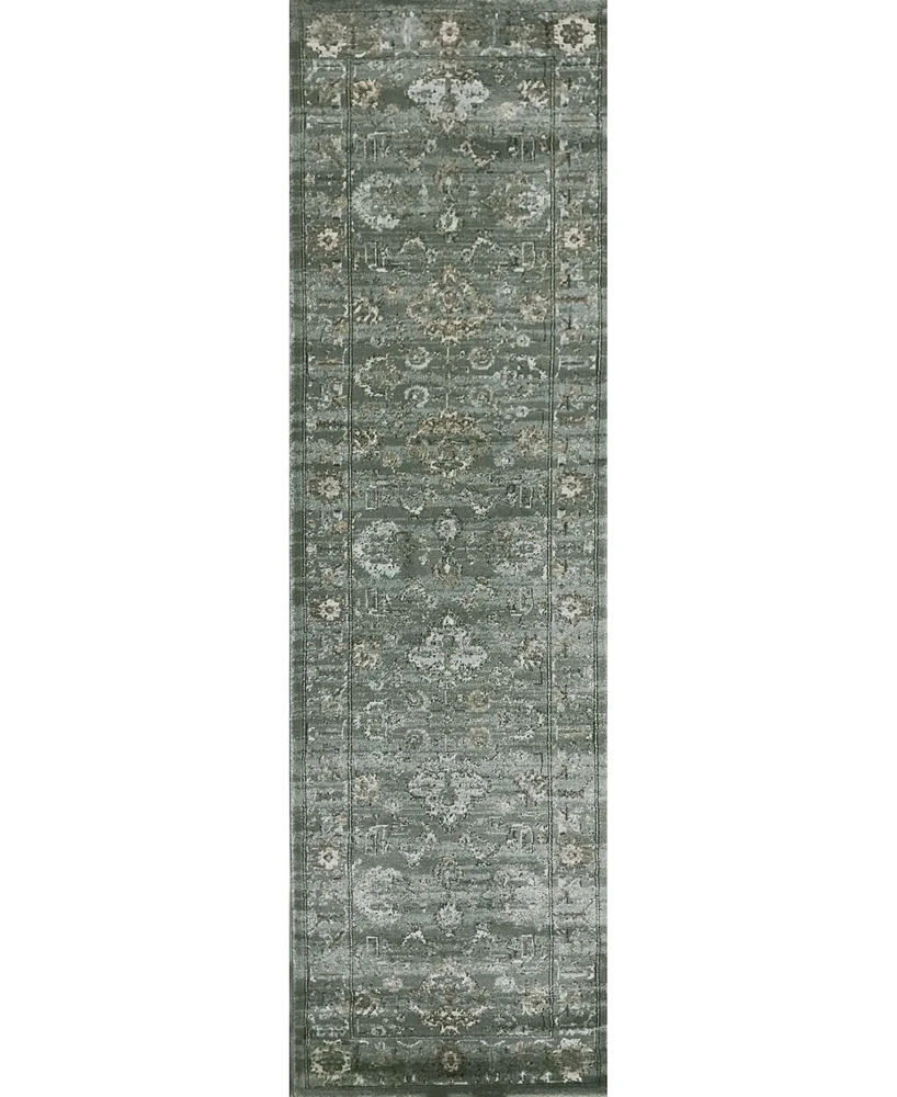 Closeout! Km Home /0053/Green Cantu Green 2'2" x 7'7" Runner Rug