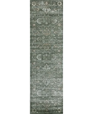 Closeout! Km Home /0053/Green Cantu Green 2'2" x 7'7" Runner Rug