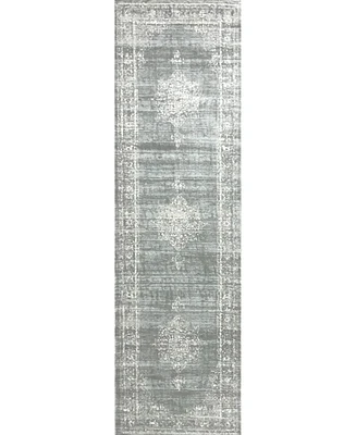 Closeout! Km Home 3563/0053/Green Cantu Green 2'2" x 7'7" Runner Rug