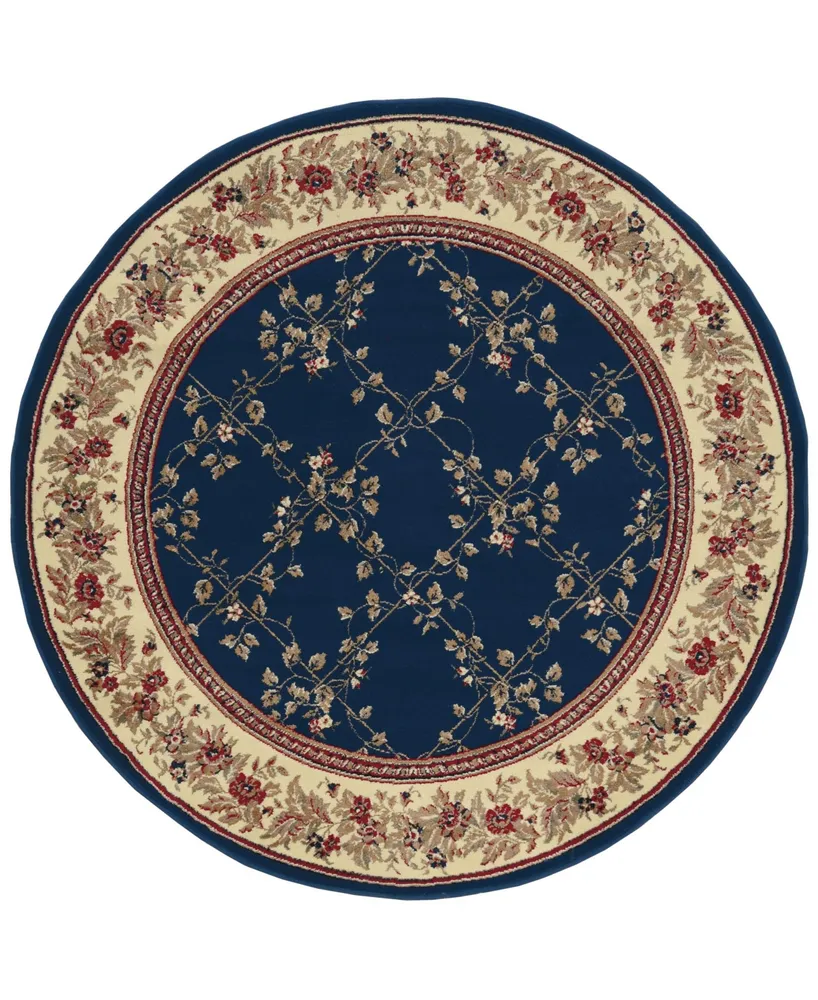 Closeout! Km Home 1590/4006/Navy Pesaro Blue 5'3" x 5'3" Round Area Rug