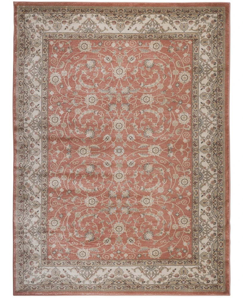 Closeout! Km Home 3810/0021/Terracotta Gerola Red 5'3" x 7'3" Area Rug