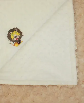 Lil' Cub Hub Minky Baby Boy Girl Blanket With Embroidered Lion