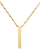Legacy for Men by Simone I. Smith Men's Polished Bar 24" Pendant Necklace in Yellow Ion-Plated Stainless Steel