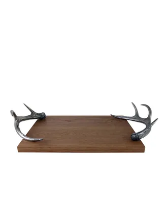 Vagabond House Cheese Tray with Pewter Antler Handles