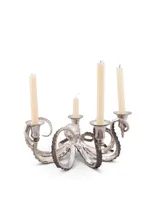 Vagabond House Pewter Metal Octopus Candelabrum Four Taper Candles Holder