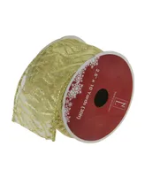 Northlight Pack of 12 Sparkling Gold Lines Wired Christmas Craft Ribbon Spools - 2.5" x 120 Yards Total