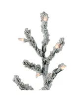 Northlight 36" Pre-Lit Flocked Alpine Coral Artificial Christmas Tree - Warm White Lights