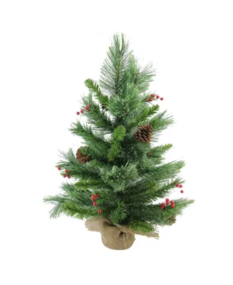 Northlight 24" Mixed Cashmere Berry Pine Artificial Christmas Tree - Unlit