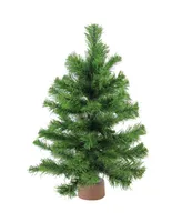 Northlight 18" Mini Pine Artificial Christmas Tree in Faux Wood Base - Unlit