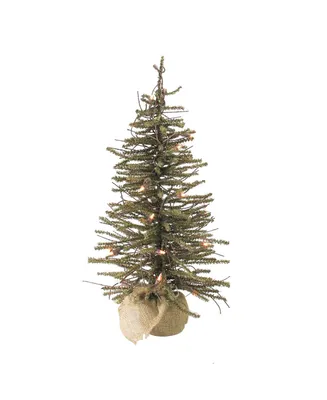 Northlight 3' Pre-Lit Warsaw Twig Artificial Christmas Tree in Burlap Base - Clear Lights