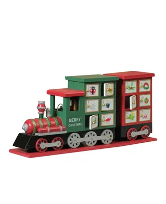 Northlight 16.5" Red and Green Decorative Elegant Advent Calendar Locomotive