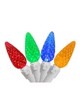 Northlight Set of 70 Multi-Colored Led Faceted C6 Christmas Lights - White Wire