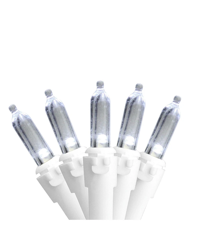 Northlight Set of Pure White Led Mini Christmas Lights 4" Spacing