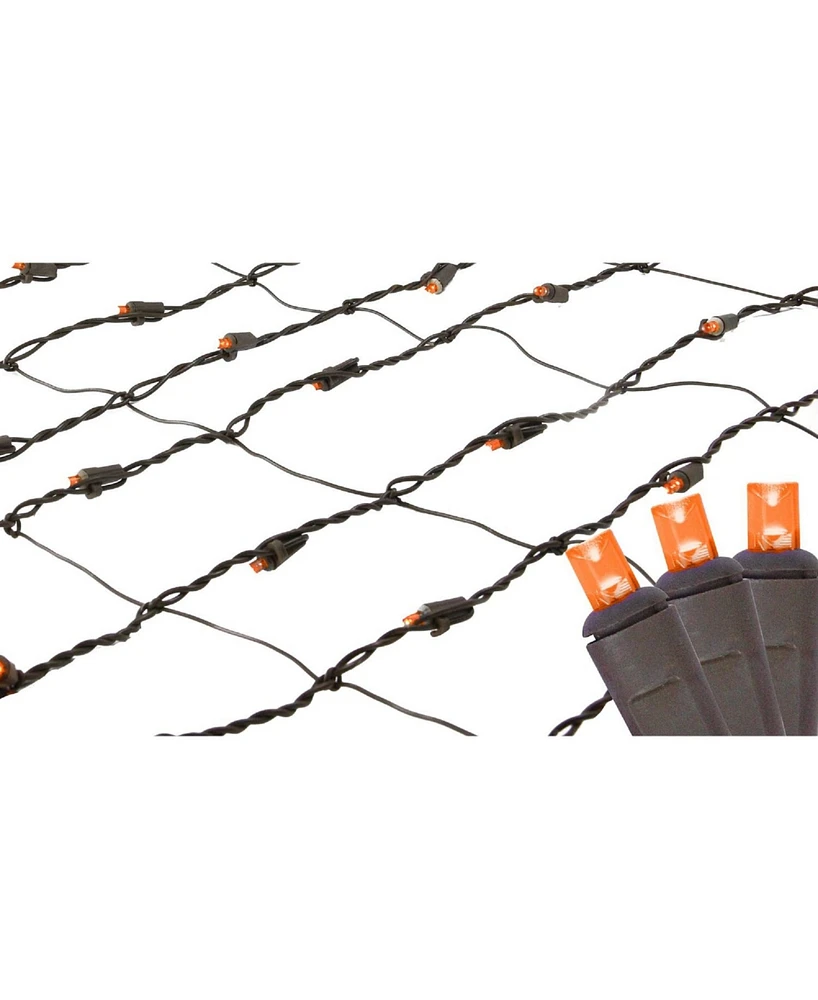 Northlight 2' x 8' Orange Led Tree Trunk Wrap Christmas Net Lights - Brown Wire