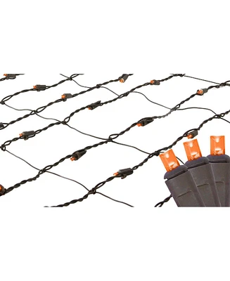 Northlight 2' x 8' Orange Led Tree Trunk Wrap Christmas Net Lights - Brown Wire