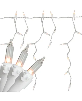 Northlight Set of 100 Clear Mini Icicle Incandescent Christmas Lights 3" Spacing - White Wire