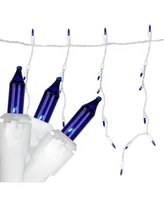 Northlight Set of 100 Blue Mini Icicle Incandescent Christmas Lights 3" Spacing - White Wire