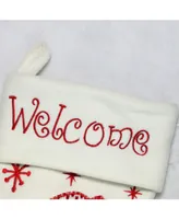 Northlight 15.75" Red and White "Welcome" Snowman Embroidered Christmas Stocking