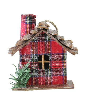 Northlight 4.25" Red Plaid Country Cabin Christmas Ornament