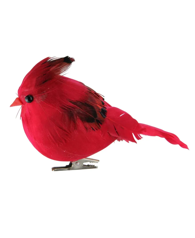 Northlight 5" Red and Black Cardinal Bird Clip-On Christmas Tree Ornament