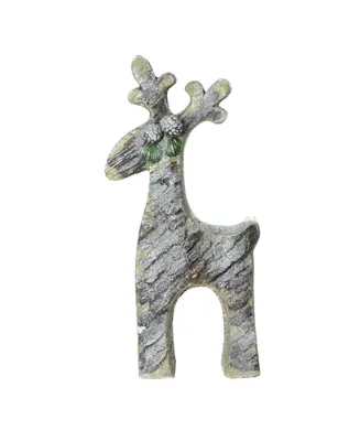 Northlight 22" Gray Rustic Glittered Christmas Reindeer Table Top Decoration
